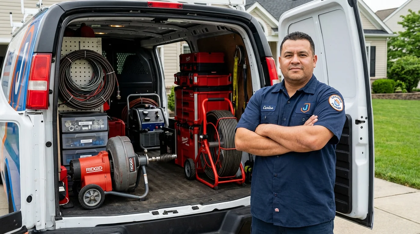 Professional drain cleaning equipment and Johns Plumbing LLC plumber in Dallas