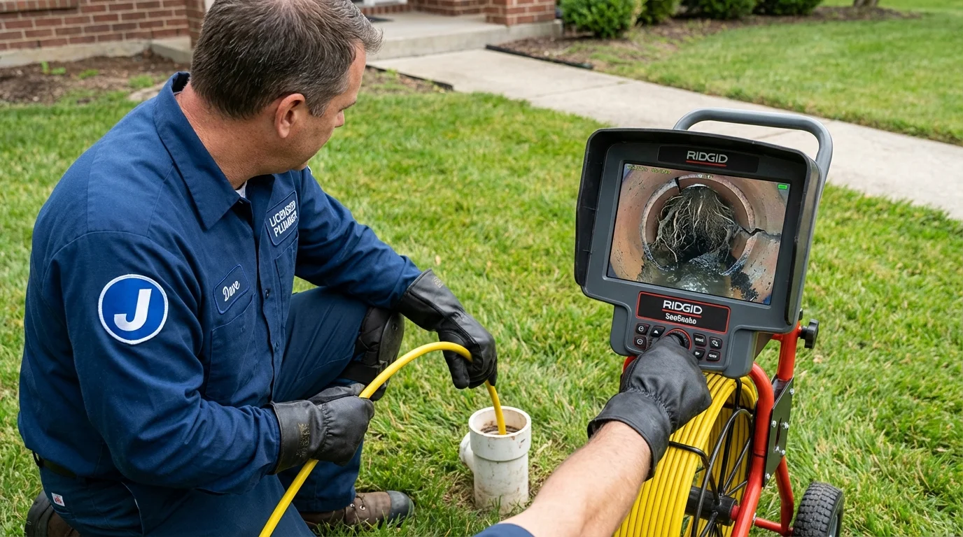 Sewer camera inspection being performed by Johns Plumbing LLC in Dallas