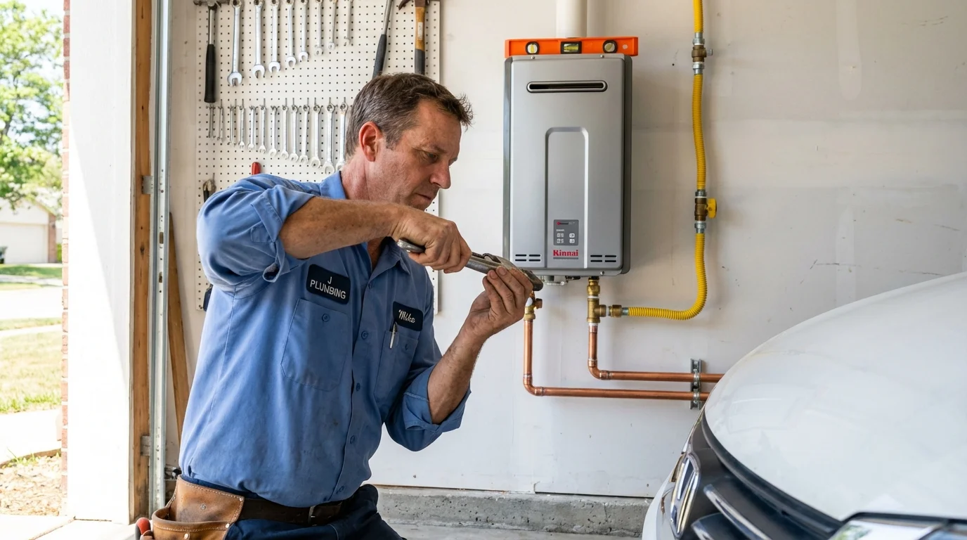 Tankless water heater installation by a Johns Plumbing LLC plumber in Dallas